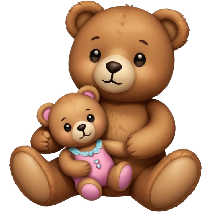 Мишка с куклой  emoji