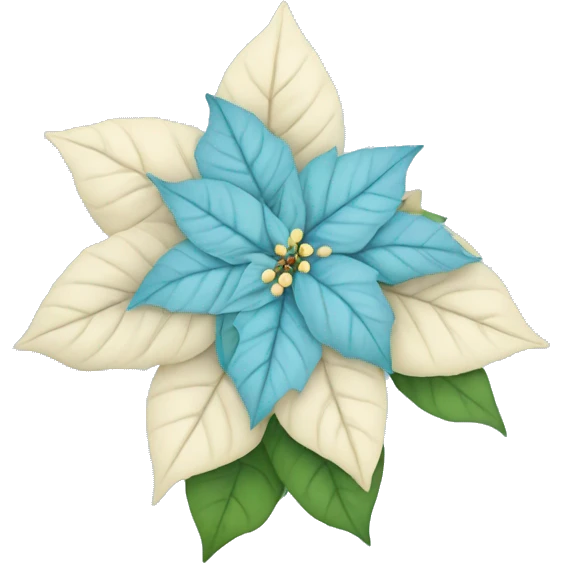 baby blue poinsettia  emoji
