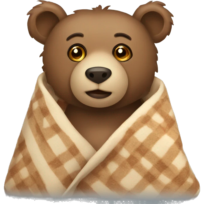 bear cozy in blanket emoji