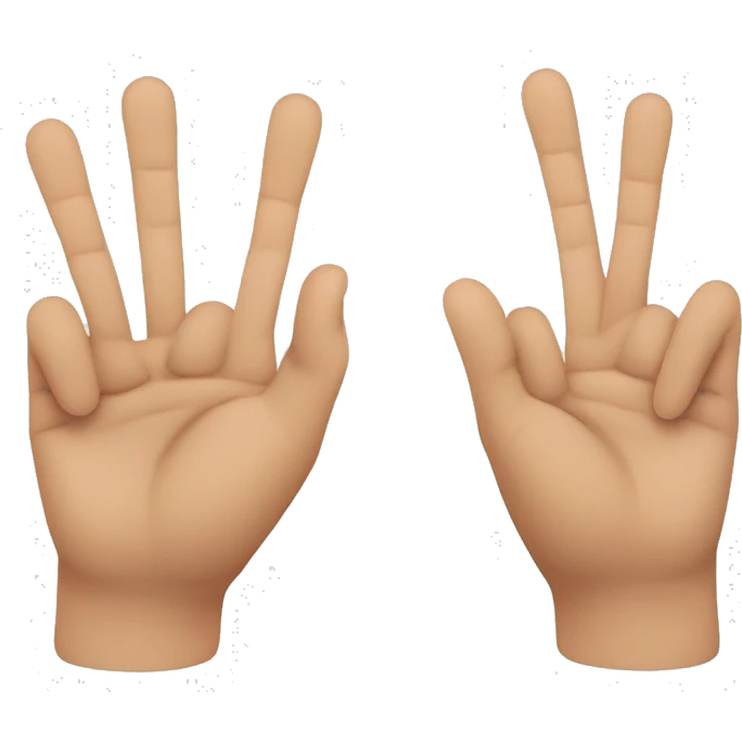 3 fingers together indicator solo and thumb solo emoji