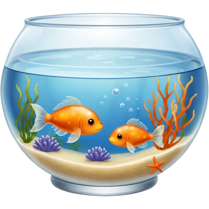 Bowl Aquarium with a single Sea Monkey Artemia in it emoji