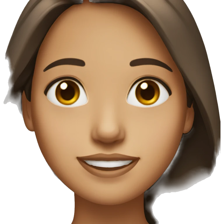 Brunette with hazel eyes smiling  emoji