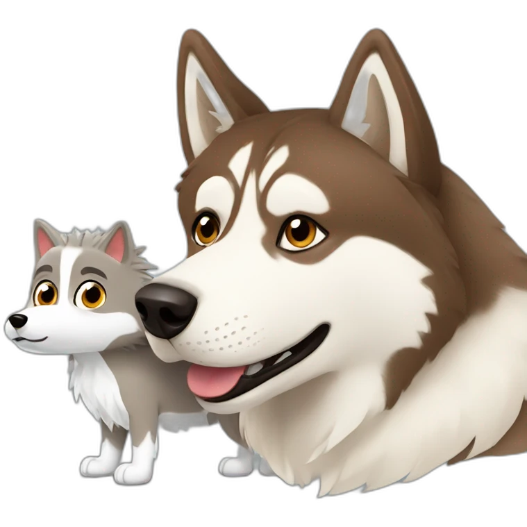 Brown husky with hedgehog emoji