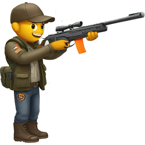hunter shooting  nerf gun emoji