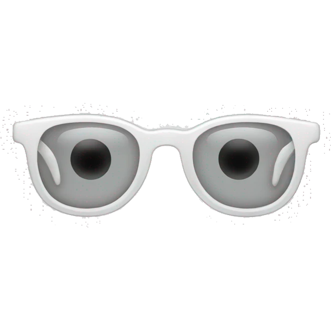 Transparent white eyeglasses emoji