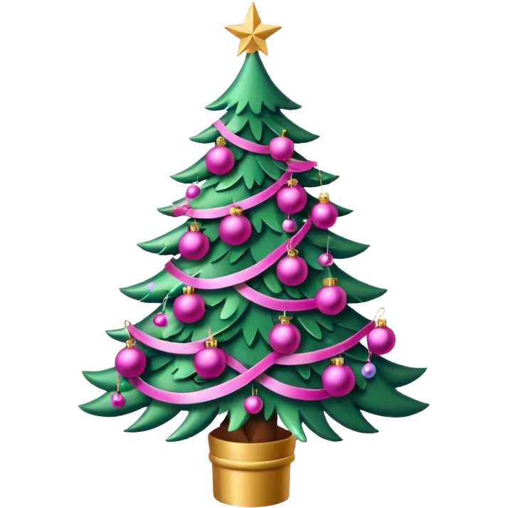 Christmas tree pink emoji
