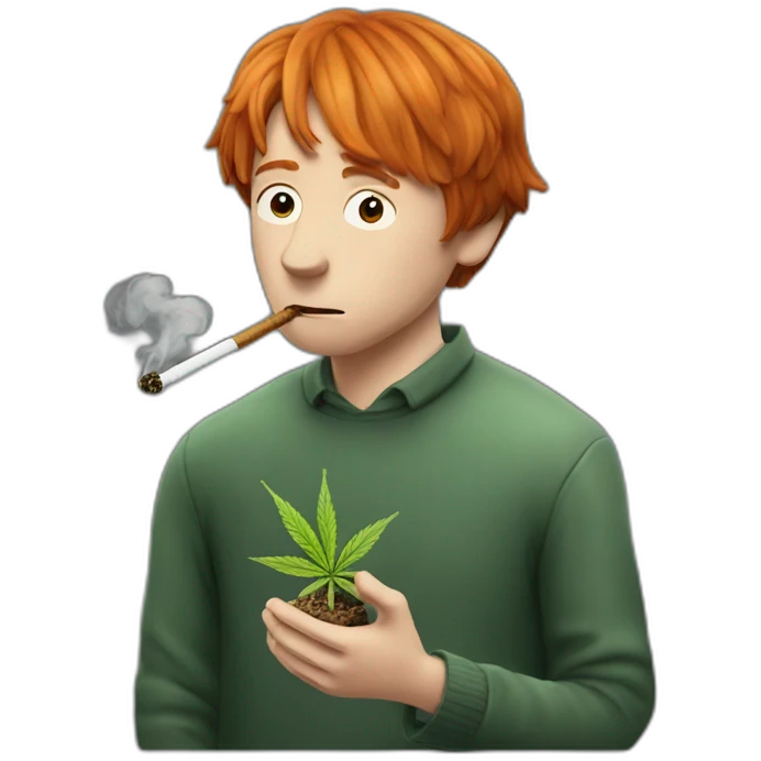 Ron Weasley smoking weed emoji