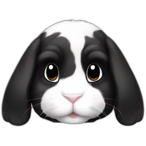 Black Holland lop rabbit emoji