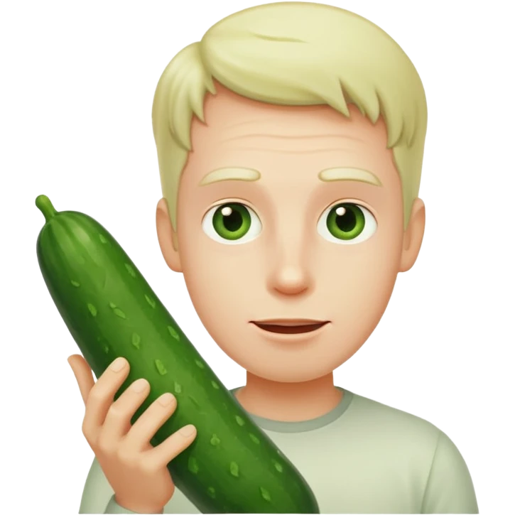Rick from Rick and Morty holding a cucumber emoji
