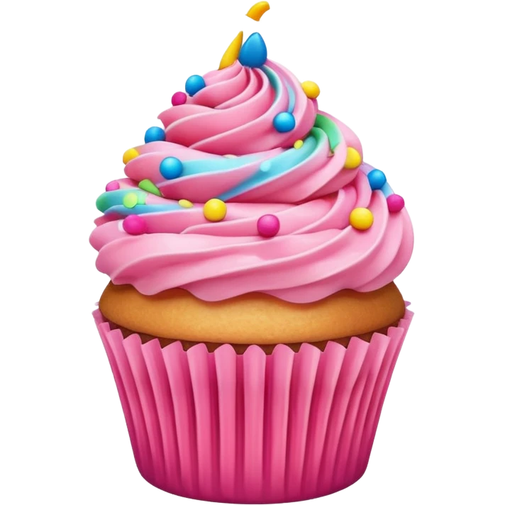 Cupcake with pink icing emoji