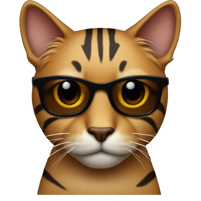 do a cat with sunglasses he has to be brown black like a tiger emoji