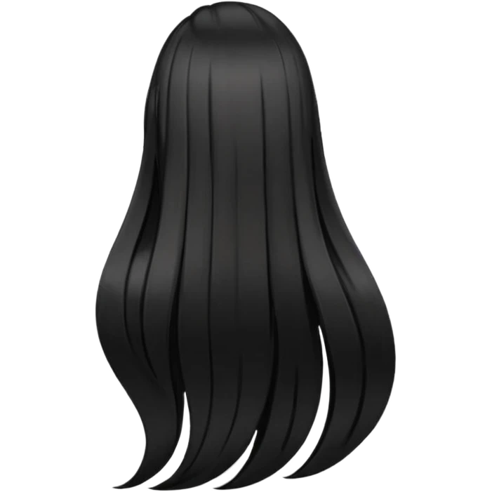 back view of long black hair emoji