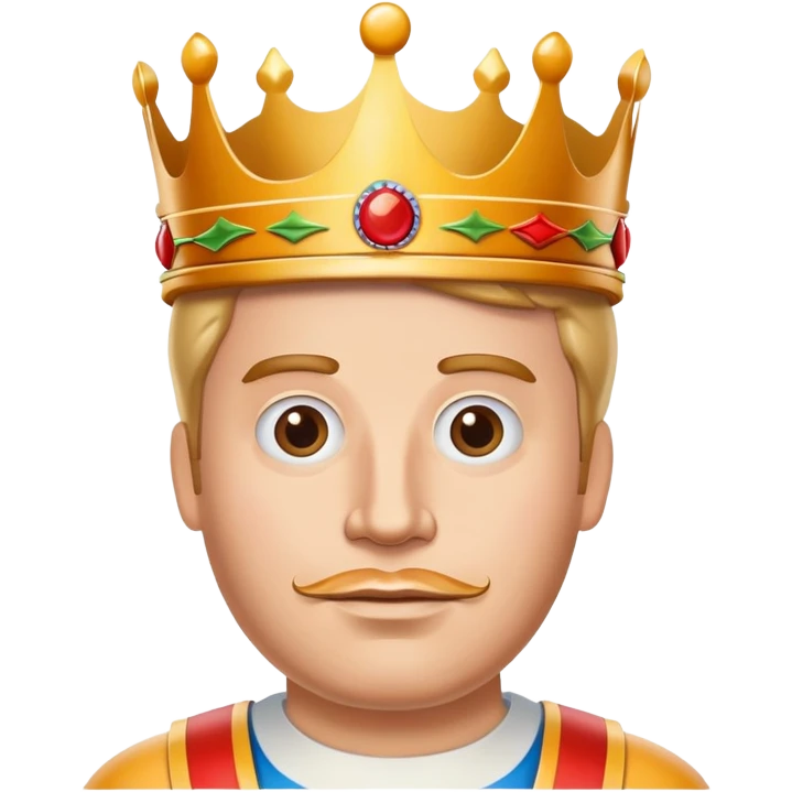 White man with a Burger King crown on  emoji
