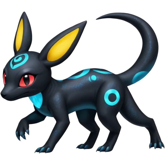 Nebulae Salandit-Umbreon-Fakémon-hybrid-creature (full body)  emoji