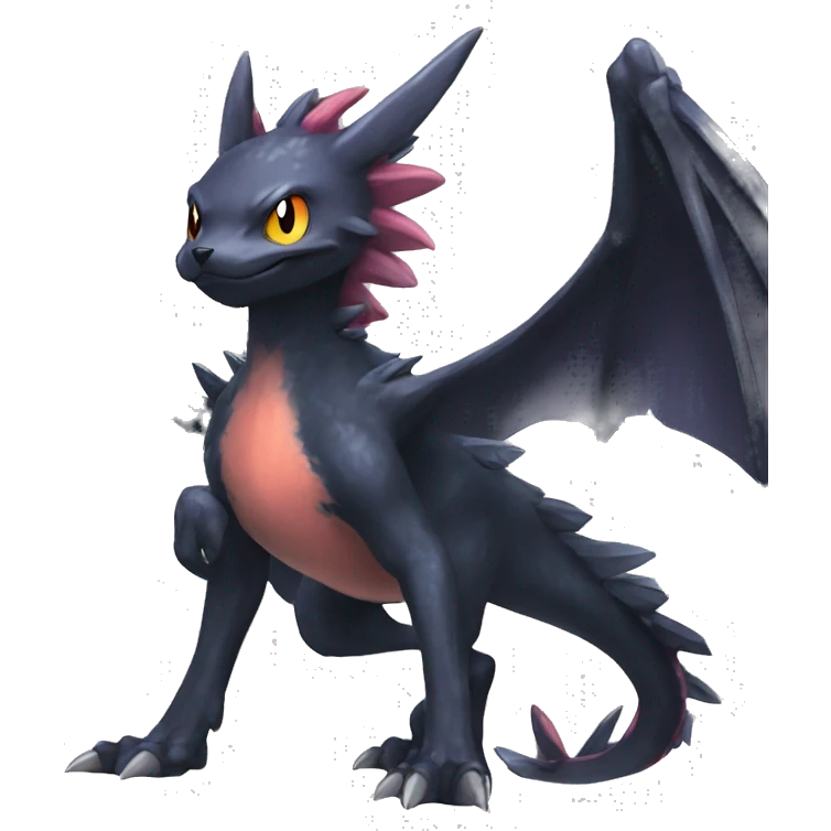 cool edgy cute colorful Dark-type nargacuga Pokémon full body emoji