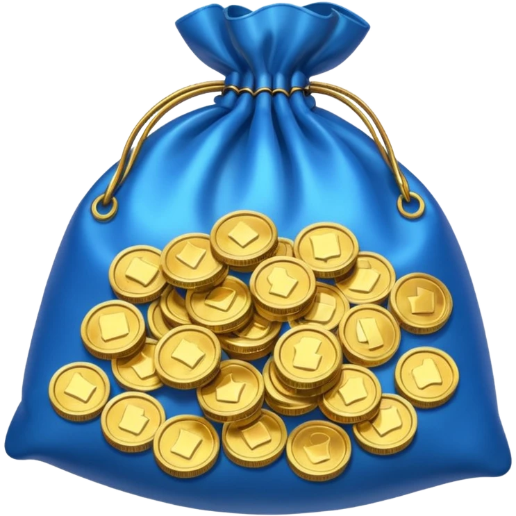 bag of blue coins emoji