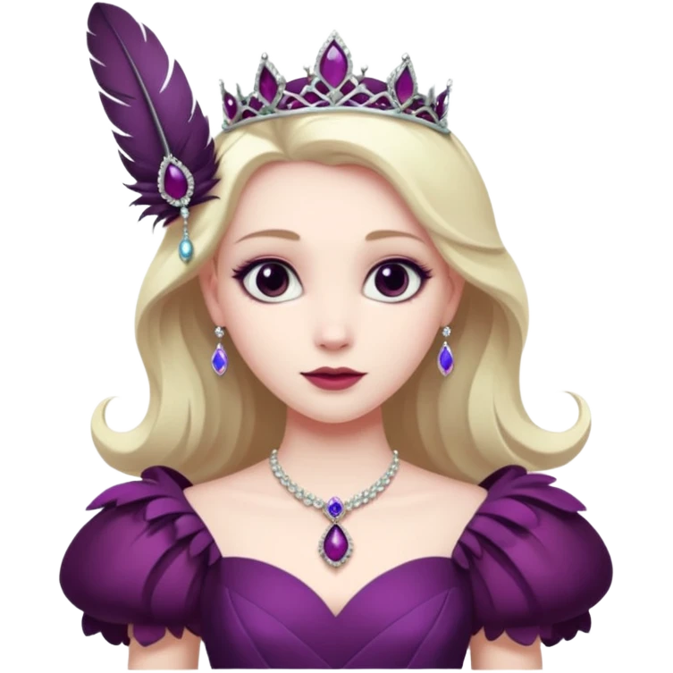  Princess – feather brooch + plum gown,Shadow Princesses. emoji