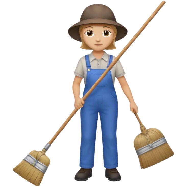 street sweeper with broom emoji