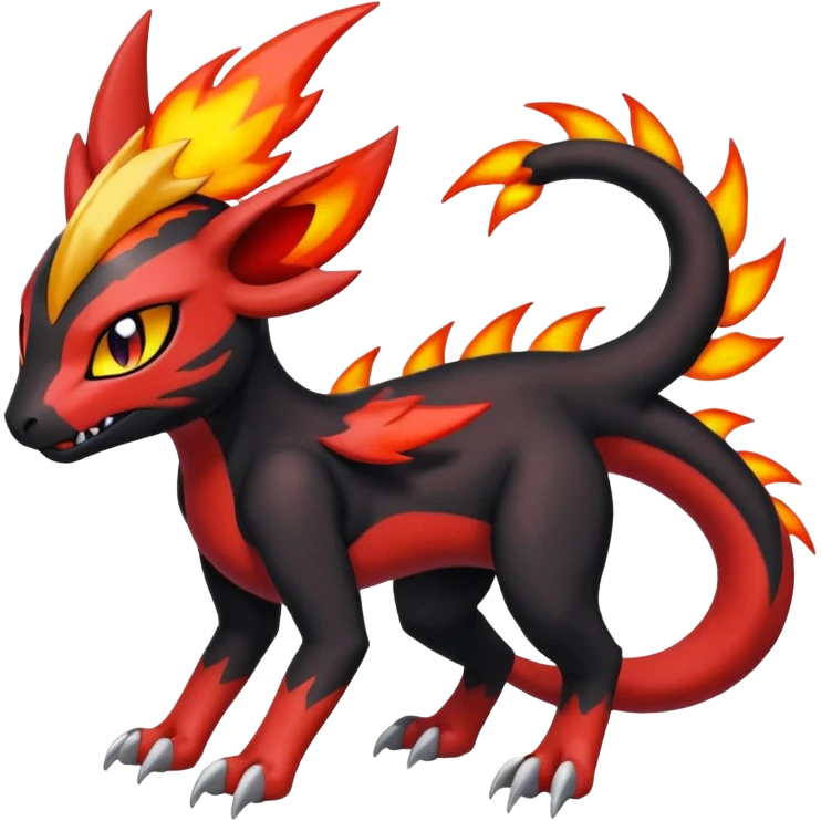 Colorful Cool Badass  Meloetta-Litten-Salandit-Guilmon-Darkrai-Pokémon-Fakémon-fusion-hybrid-creature emoji