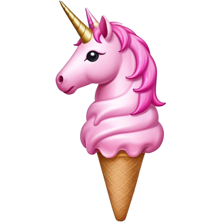 helado rosa con forma de unicornio  emoji