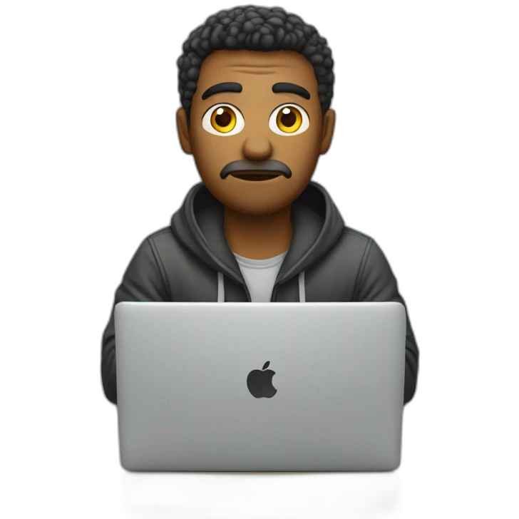confused developer with a macbook emoji