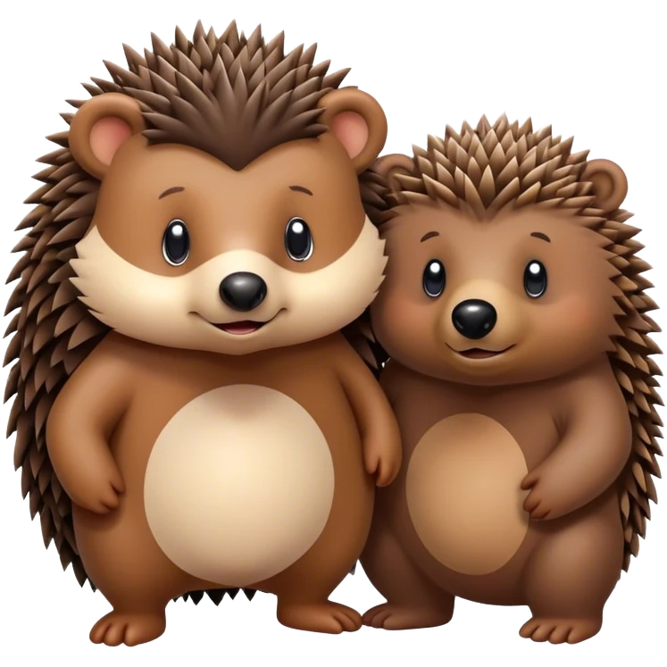 Hedgehog and little bear emoji