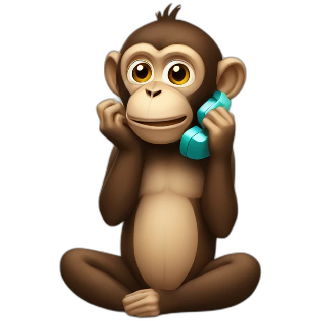 monkey talking on phone emoji