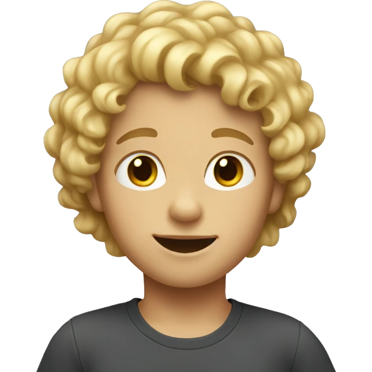 Kid with blond curly hair emoji
