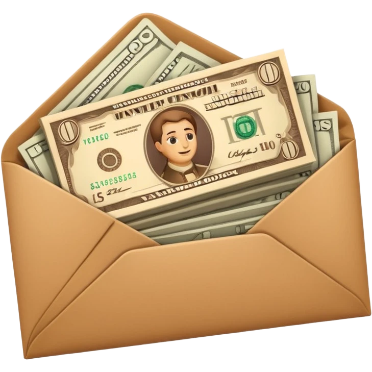 Banknotes in brown envelopes emoji