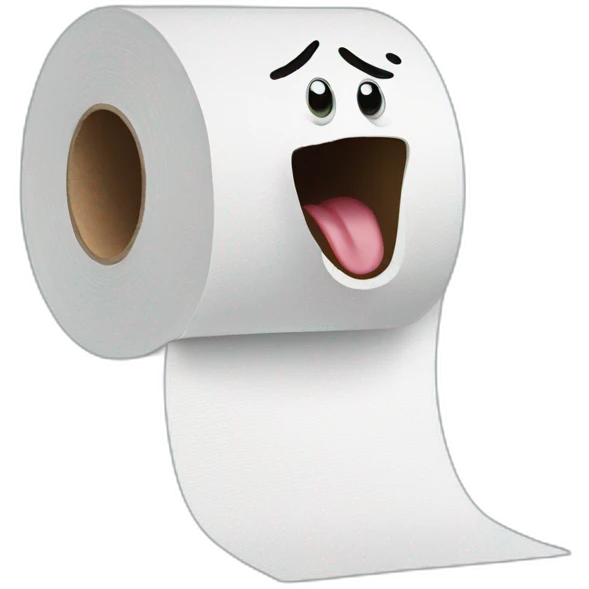 toilet paper screaming emoji