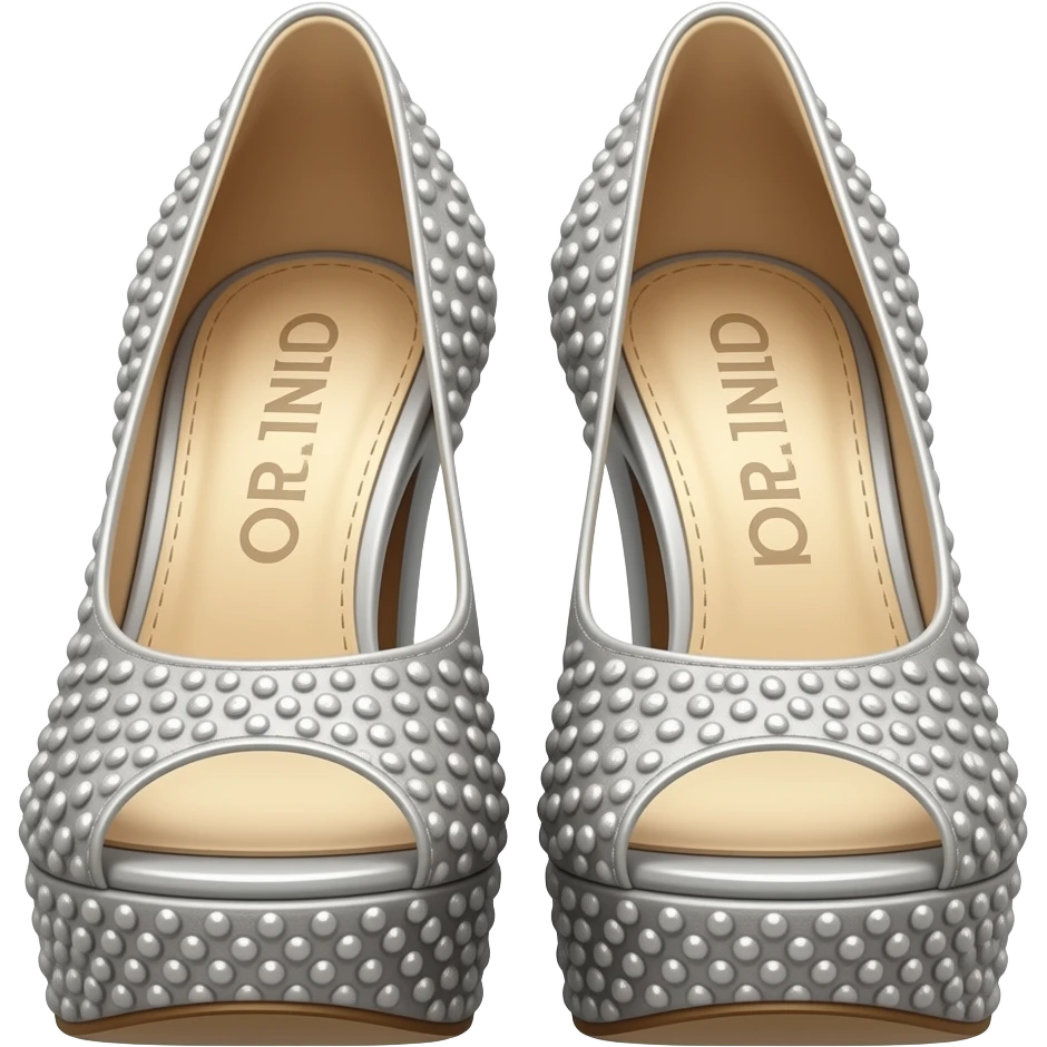 Apple sticker style, platform stripper heels (Pleaser style), front view, white background, 1:1 emoji