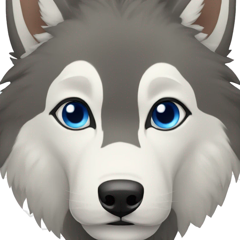 lobo siberiano de ojos azules y pelo blanco  emoji