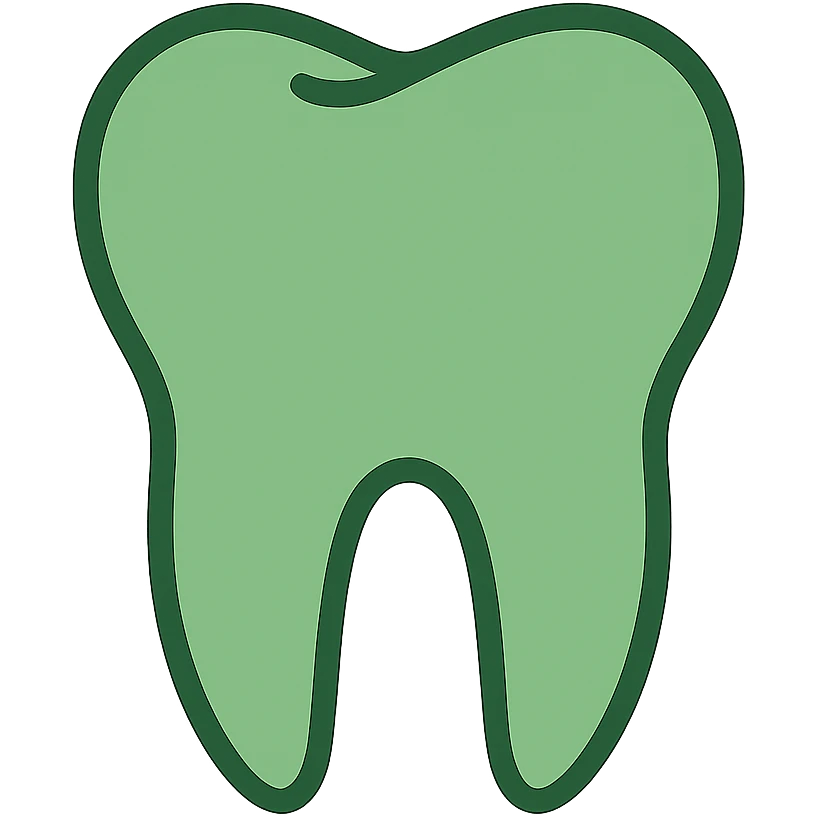 flat toon style green teeth emoji