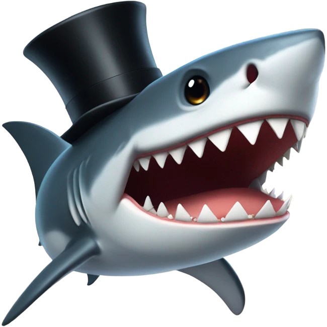 shark with tophat emoji