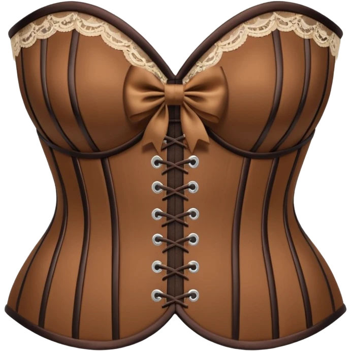 brown corset with bow emoji