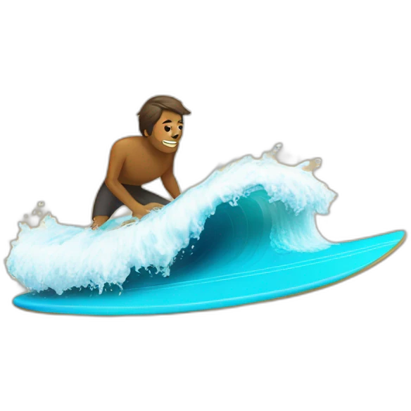 Chat sur une planche de surf emoji
