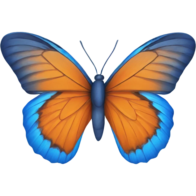 Orange and blue butterfly emoji