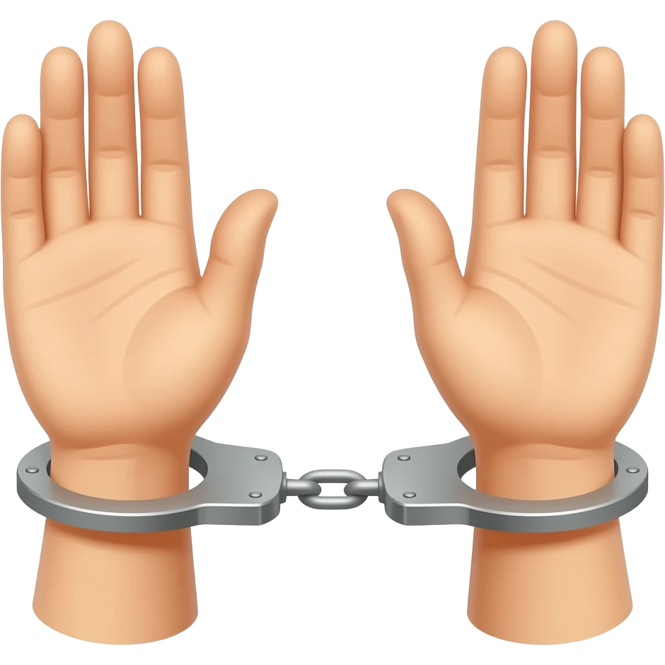 Women hands with handcuffs emoji