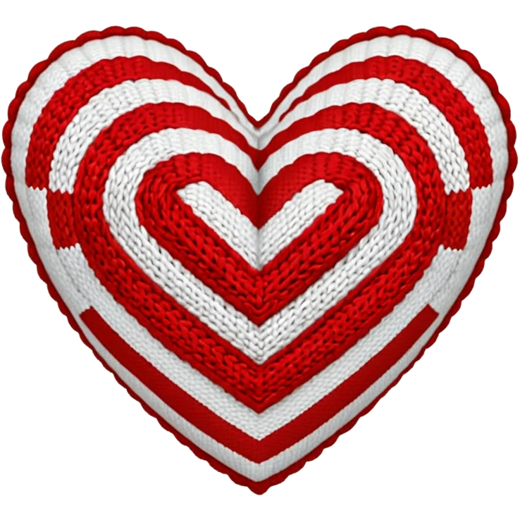 Vintage classic Patterned, Knitted heart  emoji
