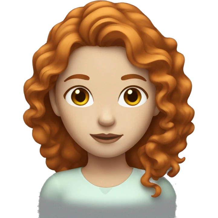 girl with wavy ginger hair and brown eyes. white skin.  emoji