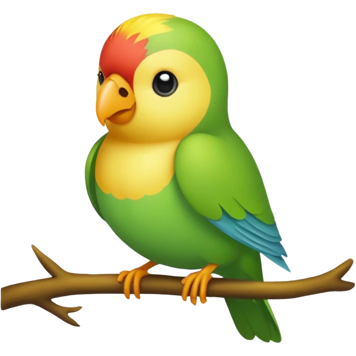 A love bird with color green and his head yellow  emoji