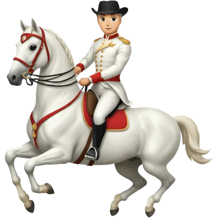 lipizzaner horse & rider capriole emoji