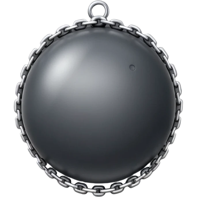 iPhone text message emoji size ball, and chain with spikes emoji