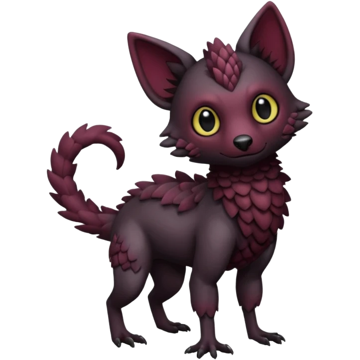 black Trico-hybrid-creature dark burgundy (full body) emoji