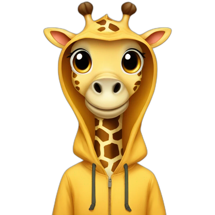 giraffe in hoodie saying "Hi" emoji