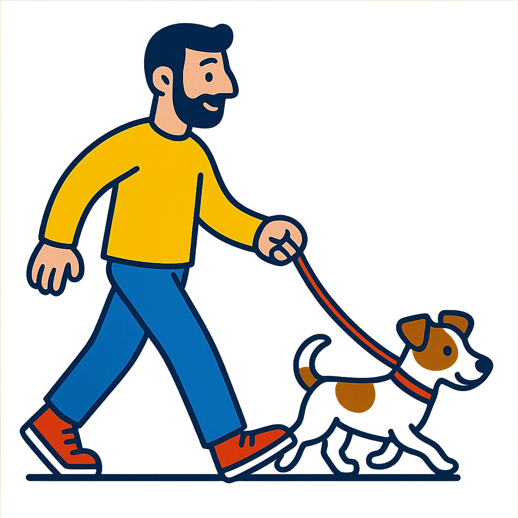 a man walking a Jack Russell Terrier emoji