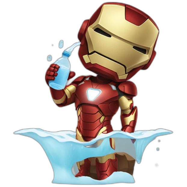 Iron man drinking water emoji