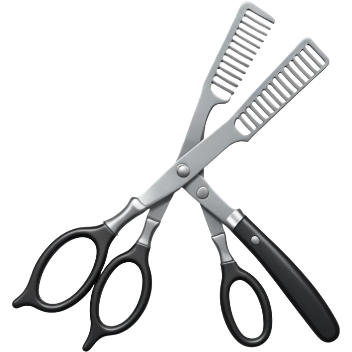 Make into an emoji with hair shears and a comb emoji