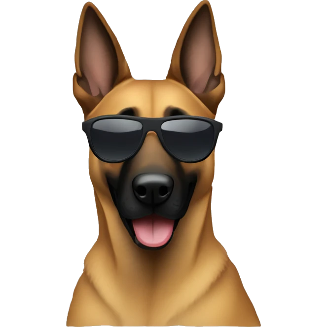 Belgian malinois with sunglasses emoji