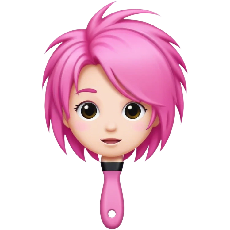 hair brush pink emoji